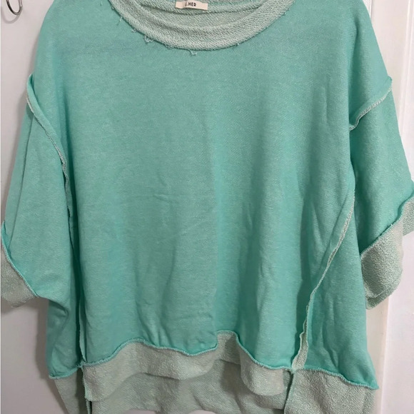 j.her  Reverse Stitch Color Block Top EUC L - Picture 5 of 6